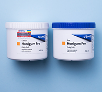 HONIGUM PRO PUTTY SOFT (ХОНИГУМ ПРО ПАТТИ СОФТ), А-СИЛИКОН ДЛЯ ПРЕДВАРИТЕЛЬНЫХ ОТТИСКОВ, 2 БАНКИ ПО 450 МЛ