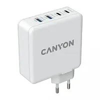 Адаптер питания для телефона Canyon H-100 GaN 2xUSB-C, 2xUSB-A, PD3.0, QC3.0, 100W (CND-CHA100W01) White