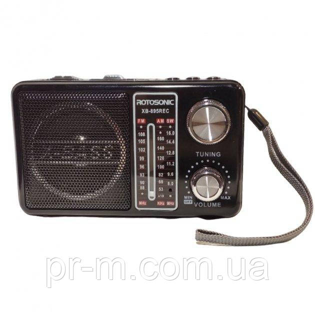 Радіоприймач ROTOSONIC XB-895REC (блютус, ліхтарик, usb, TF)