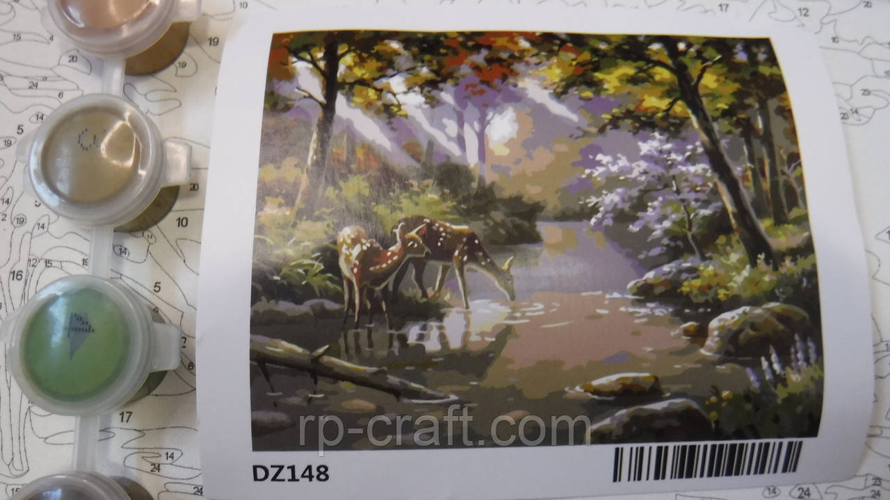 Картина за номерами "Олені у лісі", 40х50 см, фото 1