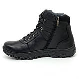 Спортині високі черевики чоловічі на вовні чорні зі шкіри 40 розмір із замком збоку 140374 (26ш) Міда, фото 7