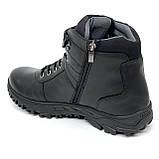 Спортині високі черевики чоловічі на вовні чорні зі шкіри 40 розмір із замком збоку 140374 (26ш) Міда, фото 5