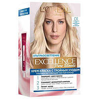 Стійка крем-фарба для волосся L'Oreal Paris Excellence Creme з потрійним доглядом, 01 Ультрасвітлий русявий