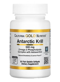 Масло антарктичного криля з астаксантином California Gold Nutrition, 500 мг 30 м'яких таблеток, термін до 10/24