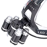 Ліхтар акумуляторний на голову RJ-5000 (3895) (5 рефлекторів), фото 3