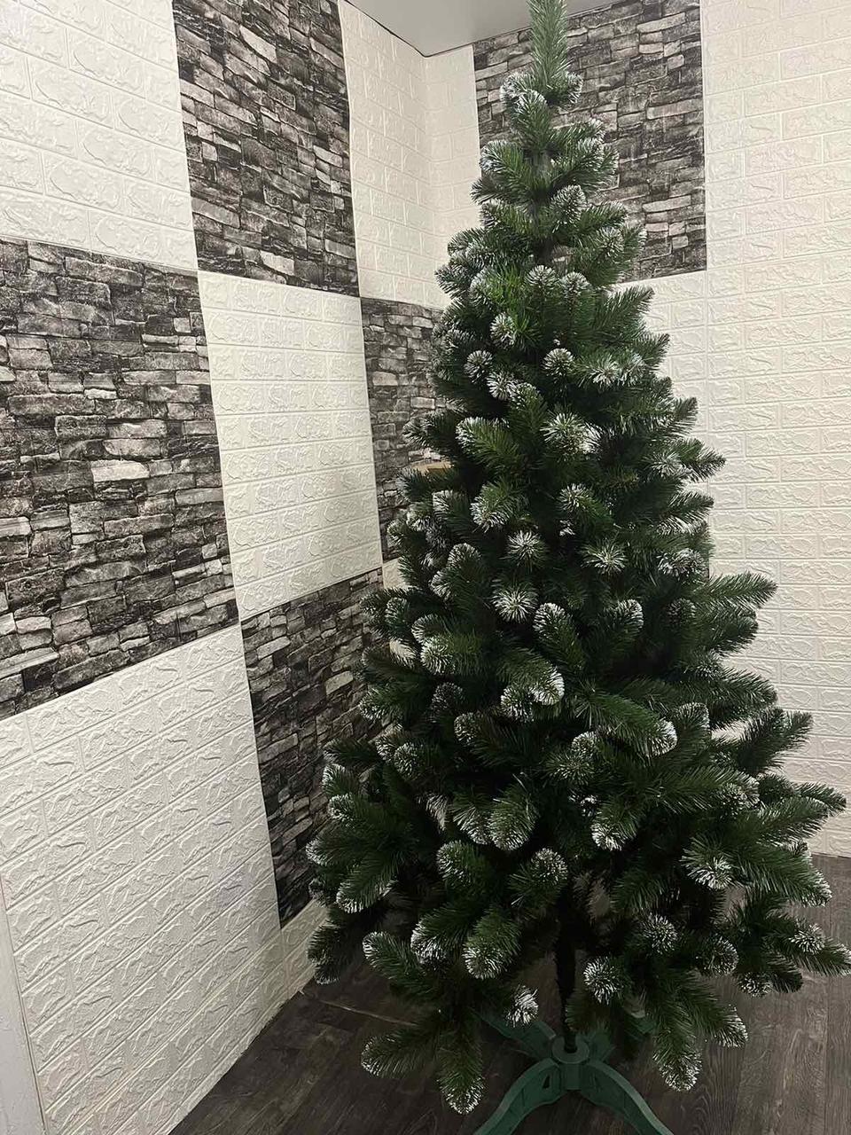 Класична 1.8 штучна новорічна ялина з білими кінчиками, фото 1