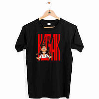 Футболка чорна з патріотичним принтом "Козак (червоний напис)" Push IT