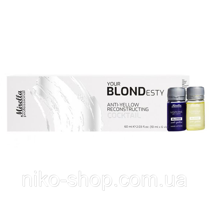 Mirella Professional Коктейль-реконструктор для волосся з антижовтим ефектом 6 шт*10 мл
