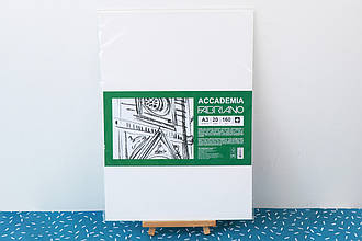 Папір для малюнка Accademia, пакет, А3 (29,7*42 см), 20 л, дрібне зерно, 160 г/м2, Fabriano