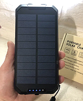 Портативная батарея на солнечных батареях 30000 mah + 2 фонаря