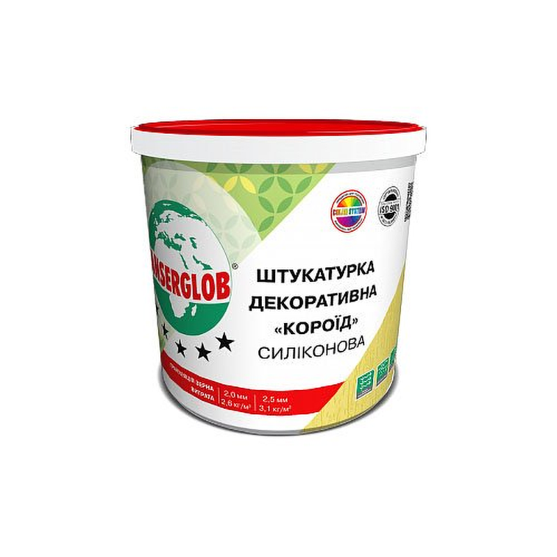 Штукатурка декоративна Ansermlob "Короїд" 2,0 мм; 2,5 мм (25 кг) силіконова (Анссерглоб)