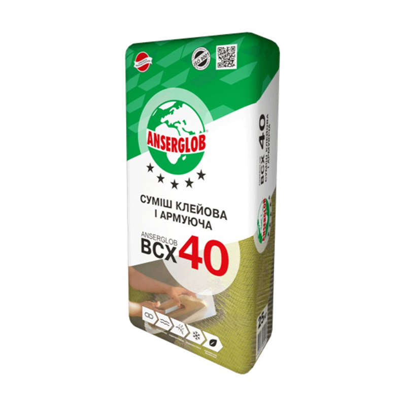 Клей-шпаклівка CERESIT (Ансерглоб) BCX 40 для приклеювання і армування теплоізоляції, фото 1