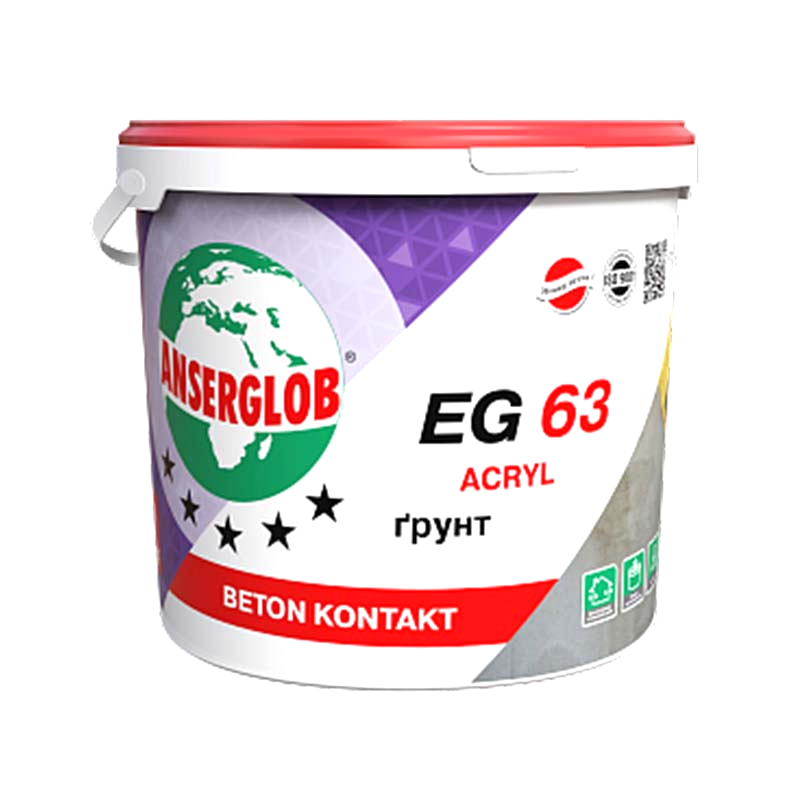 Ґрунт-фарба Anserglob EG 63 BETON KONTAKT 10 л акрилова адгезійна емульсія, фото 1
