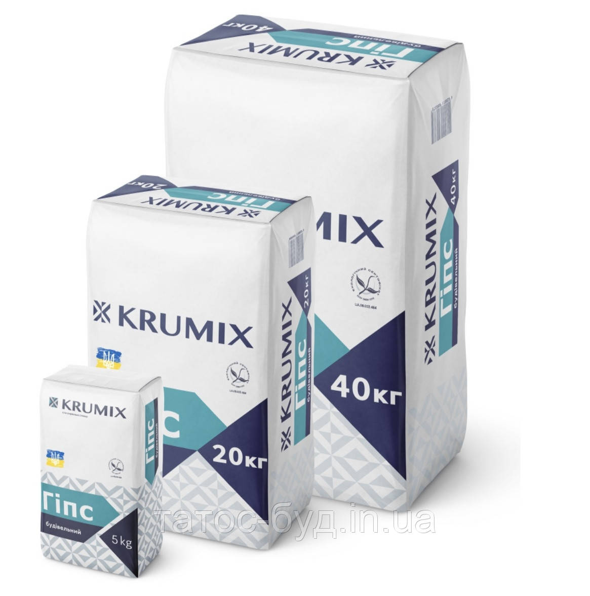 Гіпс будівельний Г-5, 40 кг TM "KRUMIX"