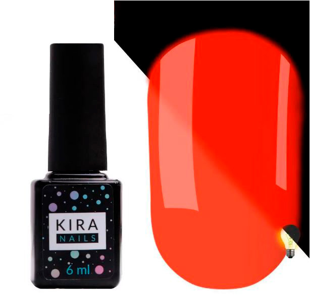 Гель лак Kira FLUO 001 (оранжевий, флюоресцентний), 6 мл