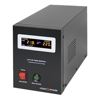 ДБЖ з правильною синусоїдою LogicPower LPY-B-PSW-800VA+ (560Вт) 12В 5A/15A