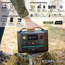 Зарядна станція EcoFlow RIVER Max 576Wh 160000mah Black, фото 3