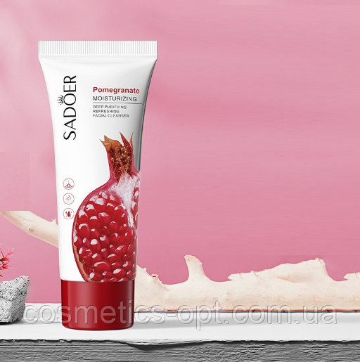 Пінка для вмивання з екстрактом гранату Sadoer Pomegranate Moisturizing, 100 g