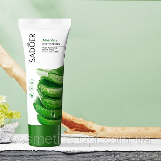 Пінка для вмивання з алое вера Sadoer Aloe Vera Refreshing, 100 g