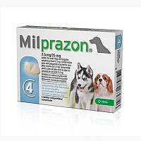 Милпразон для собак, 4 таблетки KРКА 2,5 мг для собак (1-5 кг)
