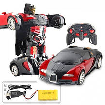 Машинка дитяча трансформер на радіокеруванні Bugatti Robot Car Veyron Червона, фото 6