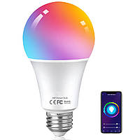 Розумна лампа HUTAKUZE Alexa Bulbs E27, 10 Вт, 1000 лм, Wi-Fi, різнобарвне керування застосунком