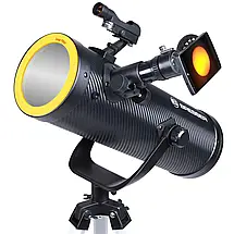 Телескоп для початківців з сонячним фільтром і адаптером для смартфону Bresser Solarix 114/500 AZ Carbon (Black), фото 2