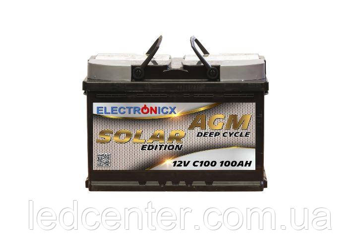 Акумулятор Electronicx Solar Edition batterie AGM 100AH 12V, фото 1