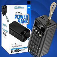 Павербанк ACL pw-45 60000 mAh, чорний колір, ACL Power Bank 60000 mAh, повербанк 60000 з ліхтариком