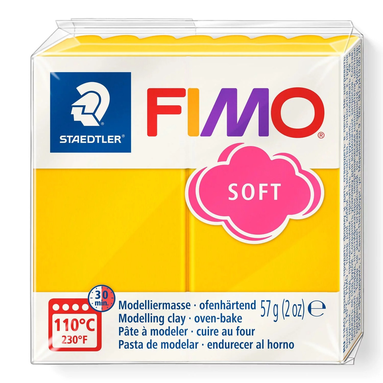 Полімерна глина Fimo Soft жовта 57 грам Staedtler, 802016