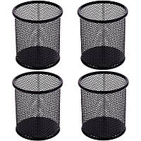 Склянка для ручок "Сітка" (металевий, чорний 9.5х8.5 см) 802-В