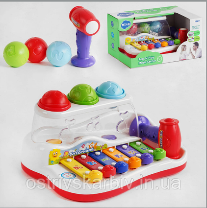 Ксилофон НЕ 79600 2в1, 2 ігри, молоточок, 3 кульки