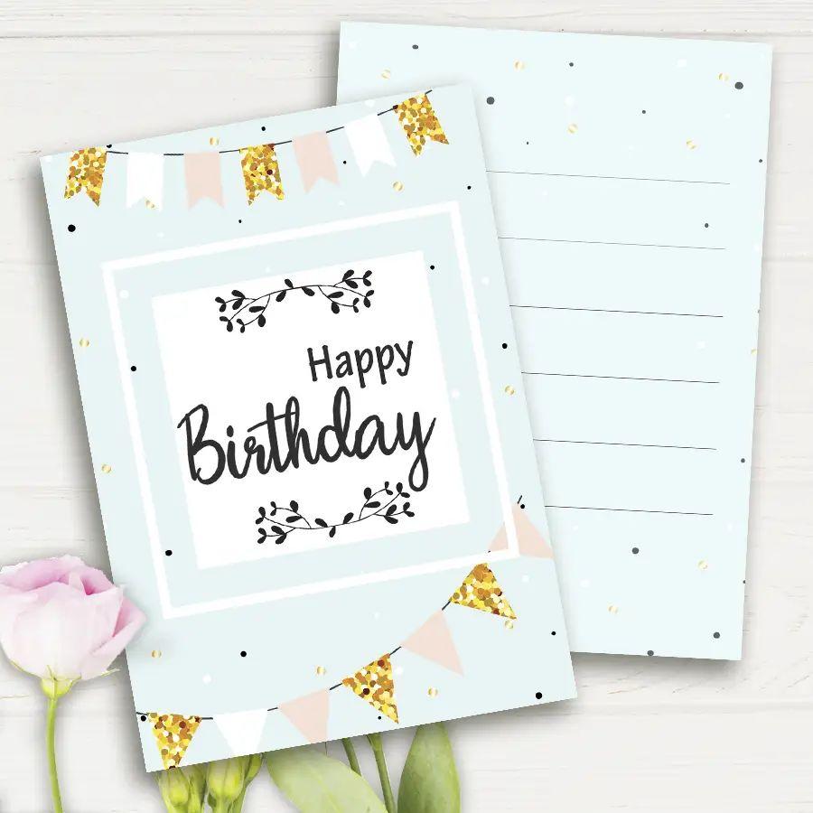 Міні листівка "Happy Birthday" 10шт/уп