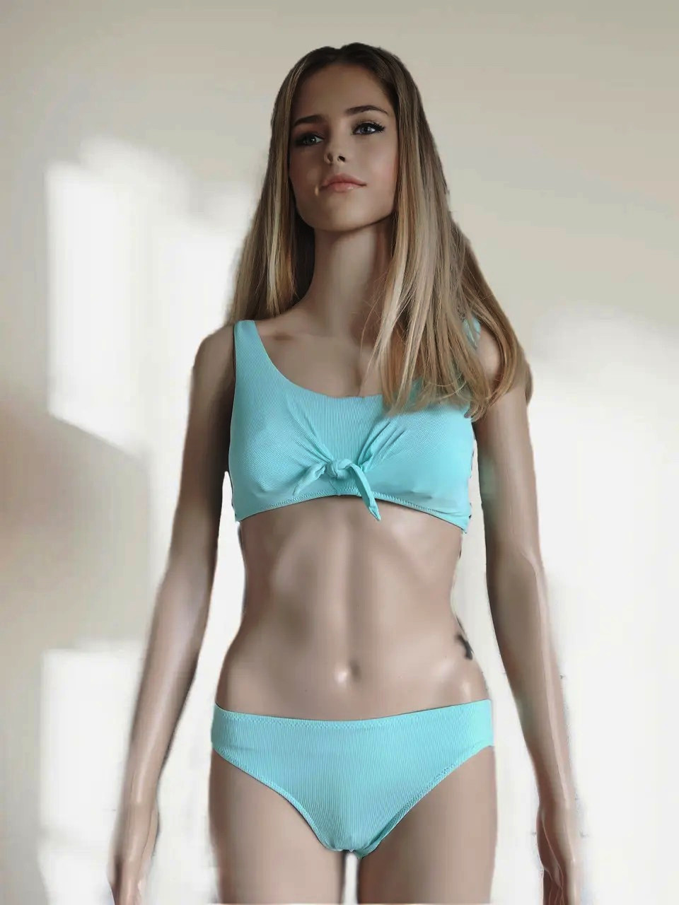 Купальник В РУБЧИК Teres 966-1 Пинк мята(В НАЛИЧИИ ТОЛЬКО 34 36 38 40 УКР р-ры )