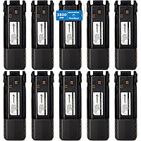 Комплект акумуляторних батарей 10 шт для рації Baofeng UV-82 (BL-8) 3800mAh