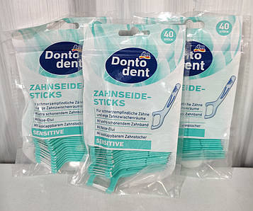 Зубочистки-флостік з зубною ниткою Dontodent Sensitive 40 шт.