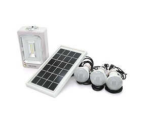 Переносний ліхтар Gold GHTC-1173+Solar, 1+1 режим, вбудований АКБ, 3 лампочки 3 W, USB-вихід, Black/Orange