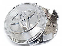 Ковпачки (заглушки) в литі диски Toyota (Тойота) 57 мм Хром лого ТОЙОТА TOYOTA срібні