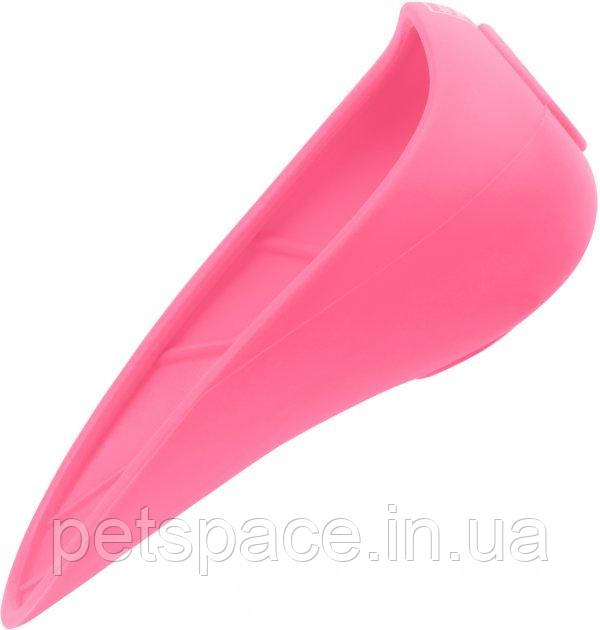 Поїлка-насадка на пляшку WAUDOG Silicone (рожева) 165х90мм