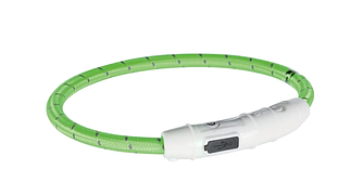 Нашийник Trixie USB Flash (поліуретановий, що світиться, зелений, XS-S / 35см/7мм)