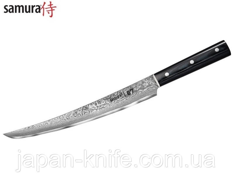 Ніж кухонний Samura 67 Damascus SD67-0046MT, для тонкої нарізки 230мм