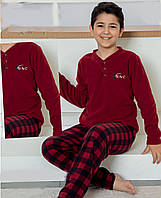 Пижама для мальчика флис Бордо