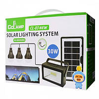 Освещение на солнечных батареях Cclamp CL-03 30W + фонарь + лампы + Power Bank