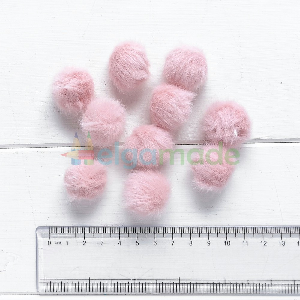 Помпон хутряний РОЖЕВИЙ, 2.5 см, 1 шт., фото 1