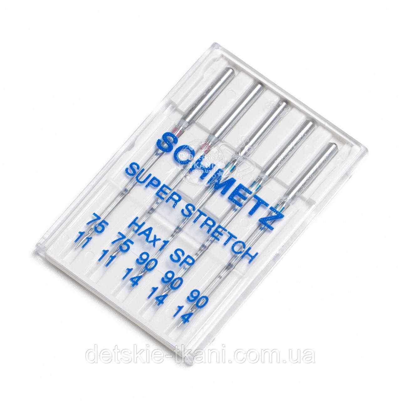 Набір голок для побутових швейних машин SCHMETZ Super stretch HA*1 SP (2x75, 3x90) 5 шт