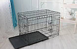Клітка вольєр переноска для собак металева розкладна Розмір 91x60x66 см, фото 2