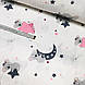 Фланелева тканина коали із сіро-рожевими зірками та місяцем на білому (шир. 2,4 м)(FL-W-0741), фото 2