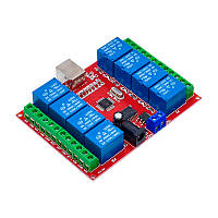 HID USB-реле керування навантаженням через комп'ютер 10A 8 каналів