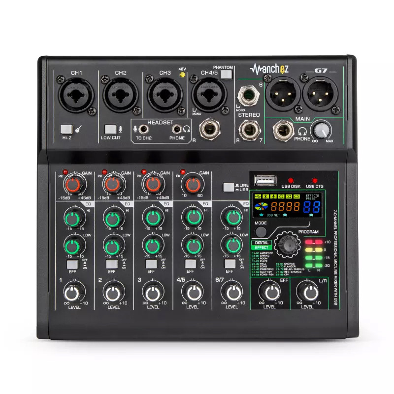 Активний аналоговий пульт мікшерний Manchez G7 (7 каналів) Black, фото 1