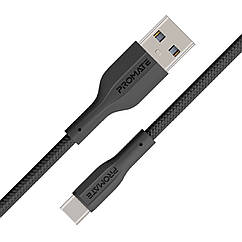 Кабель Promate xCord-AC USB-A to USB-C 2А 1 м Black
